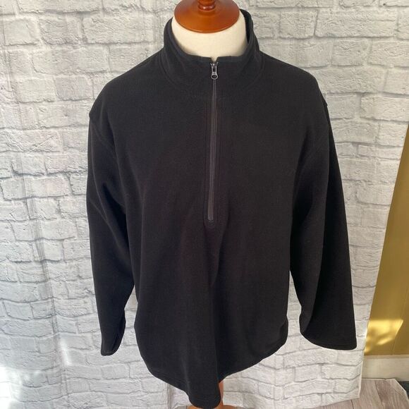 Old Navy men XXL quarter zip Longsleeve fleece pullover black - Picture 1 of 11
